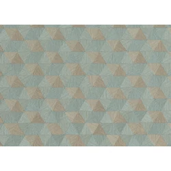JV Háromszög mintás indiai stílusú kék-bronz vinyl tapéta Triangles Tropicales Blue 100 cm X 10 m
