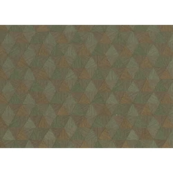 JV Háromszög mintás indiai stílusú zöld-bronz vinyl tapéta Triangles Tropicales Green 100 cm X 10 m