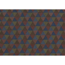 JV Háromszög mintás indiai stílusú kék-piros vinyl tapéta Triangles Tropicales Blue 100 cm X 10 m