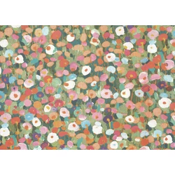 JV Romantikus virág mező zöld-piros vinyl tapéta Prato Fiorito Red 70 cm X 10 m