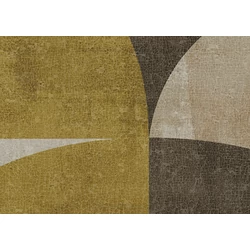 JV Geometriai mintás bézs-sárga vinyl poszter tapéta Plinthos Yellow-Beige 200 cm X 3 m