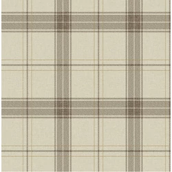 KT-Exclusive Klasszikus kockás bézs-barna vlies tapéta Sauvage Creme-Brown 52 cm X 10 m