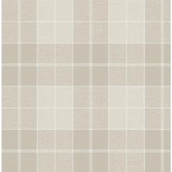 KT-Exclusive Klasszikus kockás bézs vlies tapéta Sauvage Cream 52 cm X 10 m