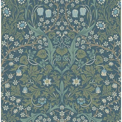 KT-Exclusive Szecessziós stílusú sötétkék vlies tapéta Dark Blue 52 cm X 10 m