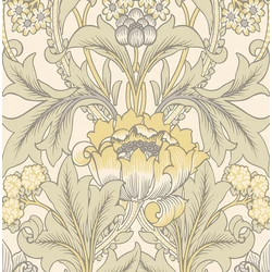 KT-Exclusive Virágmintás klasszikus sárga vlies tapéta British Heritage Ivory 52 cm X 10 m