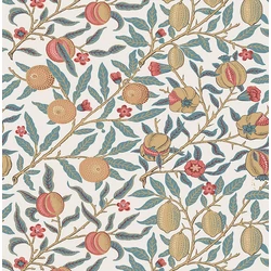 KT-Exclusive Gyümölcsfás modern zöld-színes vlies tapéta British Heritage Turquoise 52 cm X 10 m