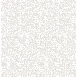 KT-Exclusive Levélmintás modern fehér-bézs vlies tapéta British Heritage White 52 cm X 10 m