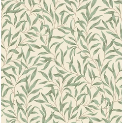 KT-Exclusive Levélmintás modern zöld vlies tapéta British Heritage Cream 52 cm X 10 m