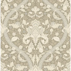 KT-Exclusive Art nouveau stílusú elegáns bézs vlies tapéta British Heritage Cream 52 cm X 10 m
