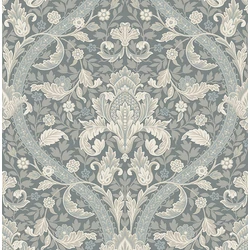 KT-Exclusive Art nouveau stílusú elegáns sötétszürke vlies tapéta British Heritage Dark Gray 52 cm X 10 m