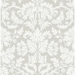 KT-Exclusive Art nouveau stílusú elegáns világosszürke vlies tapéta British Heritage Light Gray 52 cm X 10 m