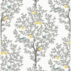 KT-Exclusive Almafa madarakkal szürke-sárga vlies tapéta British Heritage Gray-Yellow 52 cm X 10 m