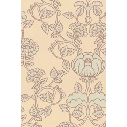 Virágos bézs vlies tapéta menta mintával Majvillan Cheri Spritz Minty Breeze Beige 53 cm X 10 m