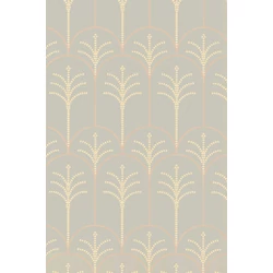 Majvillan Pálmaleveles art deco kék vlies tapéta Lolo Mizzle Blue 53 cm X 10 m