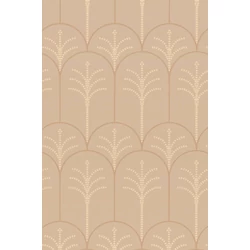 Majvillan Pálmaleveles art deco barna vlies tapéta Lolo Latte Macchiato Brown 53 cm X 10 m
