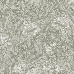 Sandberg Bodzavirágos modern zöld vlies tapéta Malin Sage Green 53 cm X 10 m