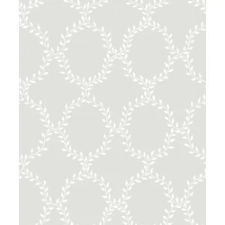 Sandberg Babérkoszorú mintás klasszikus szürke vlies tapéta Wilma Gray 53 cm X 10 m