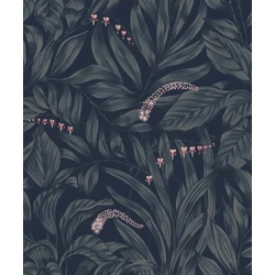 Sandberg Elegáns virágos sötétkék vlies tapéta Elin Midnight Blue 53 cm X 10 m