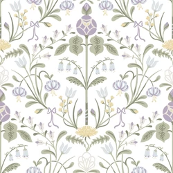 Sandberg Art nouveau stílusú lila vlies tapéta Till Carl Lilac 53 cm X 10 m