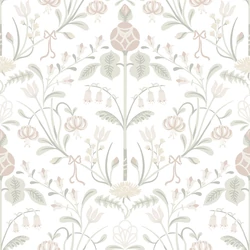 Sandberg Art nouveau stílusú pasztell rózsaszín vlies tapéta Till Carl Powder Pink 53 cm X 10 m