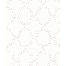Sandberg Babérkoszorú mintás klasszikus törtfehér vlies tapéta Wilma Eggshell 53 cm X 10 m