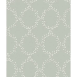 Sandberg Babérkoszorú mintás klasszikus zöld vlies tapéta Wilma Sage Green 53 cm X 10 m