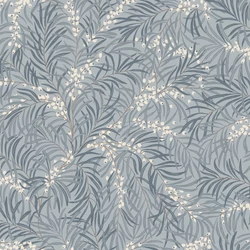 Sandberg Homoktövis levelekkel sötétkék vlies tapéta Idun Misty Blue 53 cm X 10 m