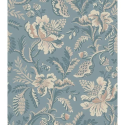 Sandberg Klasszikus virágos kék vlies tapéta Daphne Misty Blue 53 cm X 10 m