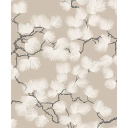 Sandberg Fenyő mintás modern bézs vlies tapéta Pine Beige 53 cm X 10 m