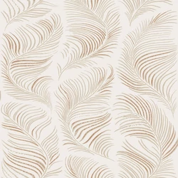 Sandberg Elegáns tollas bézs vlies tapéta Grace Beige 53 cm X 10 m