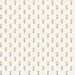 Sandberg Skandináv apró virágos sárga vlies tapéta Betty Yellow 53 cm X 10 m