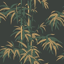 Sandberg Bambusz mintás fekete vlies tapéta Leon Charcoal 53 cm X 10 m