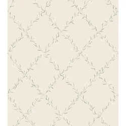 Sandberg Virágos rácsos klasszikus bézs vlies tapéta Ewa Sandstone 53 cm X 10 m
