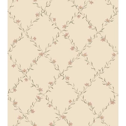 Sandberg Virágos rácsos klasszikus rózsaszín vlies tapéta Ewa Dusty Pink 53 cm X 10 m