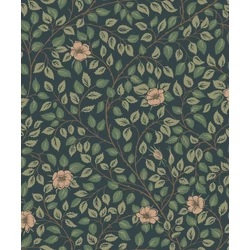 Sandberg Romantikus futórózsa mintás sötétkék vlies tapéta Solliden Midnight Blue 53 cm X 10 m