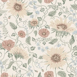 Sandberg Napraforgó mintás klasszikus színes vlies tapéta Solveig Colorful 53 cm X 10 m