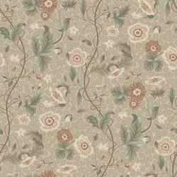 Sandberg Romantikus virág indás zöld vlies tapéta Ulla Garden Green 53 cm X 10 m