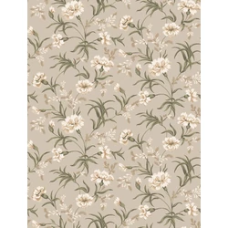 Sandberg Szegfű mintás skandináv bézs vlies tapéta Emilie Clay 53 cm X 10 m