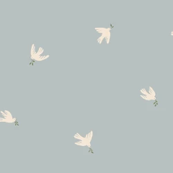 Sandberg Galamb mintás skandináv kék vlies tapéta Frida Light Blue 53 cm X 10 m