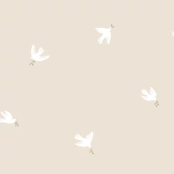 Sandberg Galamb mintás skandináv bézs vlies tapéta Frida Sandstone 53 cm X 10 m