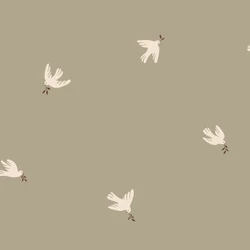 Sandberg Galamb mintás skandináv oliva zöld vlies tapéta Frida Olive Green 53 cm X 10 m