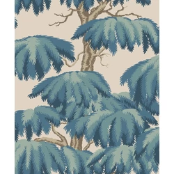 Sandberg Elegáns cédrusfás kék vlies tapéta Alba Teal 53 cm X 10 m