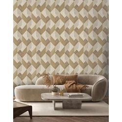 Sketchtwenty3 Geometriai mintás modern barna vlies tapéta Vicentio Saffron 53 cm X 10 m
