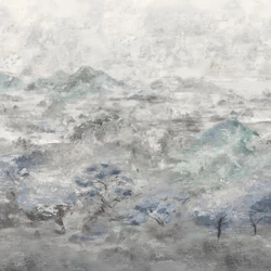 Sketchtwenty3 Hegyeket ábrázoló kék-szürke vlies poszter tapéta Brunate Blue Dusk 300 cm X 2,7 m