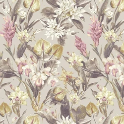 Sketchtwenty3 Elegáns virágos lila-szürke vlies tapéta Florence Zinc Orchid 70 cm X 10 m