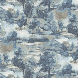 Sketchtwenty3 Fákat ábrázoló kék vlies tapéta Alpine Whisper Sapphire 70 cm X 10 m