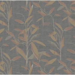 Sketchtwenty3 Levélmintás fekete vlies tapéta Larvotto Ebony 70 cm X 10 m