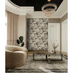 Sketchtwenty3 Mediterrán fákat ábrázoló fekete-bézs vlies tapéta Vallesa Midnight 53 cm X 10 m