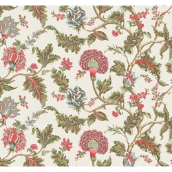 York Virág mintás elegáns piros-zöld vlies tapéta Monroe Rhubarb 137,16 cm X 8,22 m