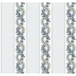 York Csíkos virág indás kék vlies tapéta Abbey's Garland Aqua 68,58 cm X 8,22 m